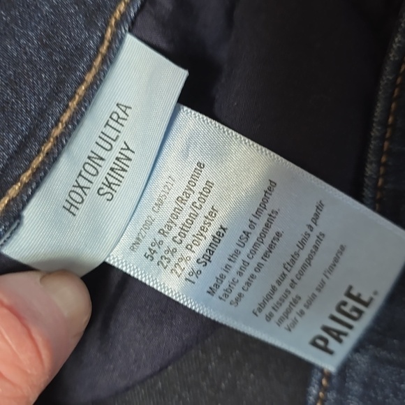 Paige Hoxton Ultra Skinny Dark Wash Jeans Size 30 - Picture 7 of 8